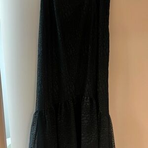 Whistles Black Textured Maxi Skirt